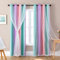 XiDi Rainbow Curtains for Bedroom Stars Decoration Thermal Insulated Net Green Curtains with Rings for Kids Girls Bedroom Window Treatment 52 x 63 Inch 2Pcs