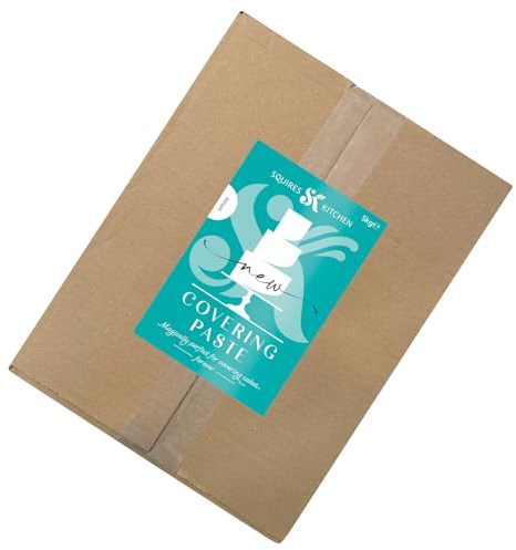 Squires Kitchen White Covering Paste - Premium Ready To Roll Fondant Sugarpaste Icing For Cakes, Cake Decorating, Cupcakes, Cookies and More! - 5kg (2x 2.5kg)