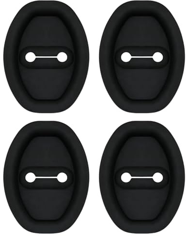 TKSE 4Pcs Car Door Latch Cover, Silicone Door Lock Protector (94mm*70mm) | Silent Shock-Absorbing Anti-Scratch Guard, Universal Fit for Cars, SUVs, Trucks, Black