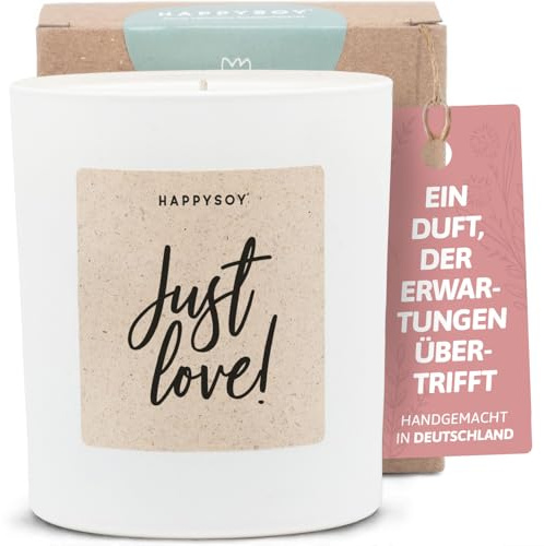 Geschenke zur Hochzeit - Duftkerze mit Spruch - Hochzeitsgeschenk, Hochzeitskerze, Kreatives Geschenk, Liebe - Handgemachte Kerze - Sojawachs - Weiß