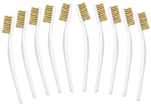 DMJJSD® Lot de 10 Brosses Métalliques en Laiton pour Imprimante 3D - Kit de Nettoyage - Petites Brosses en Acier pour Nettoyant, Soudage