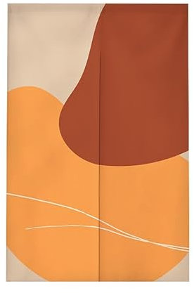 Türvorhang Orange Khaki Rot Küchenvorhänge Polyester Raumteiler Vorhang Kurz Scheibengardinen mit Teleskopstange Vorhänge Kurz Türvorhang Insektenschutz Fliegenvorhang Terrassentür 70x150cm