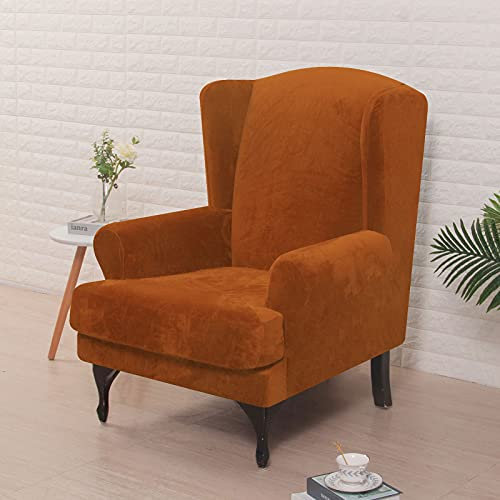 Elastisch SesselbezugRelaxsessel Bezüg Sesselüberzug Ohrensessel Schonbezug aus Samt 2 teilige Ohrensesselbezüge weiche Ohrensessel Möbelbezüge für Couchbezüge mit Gummizug