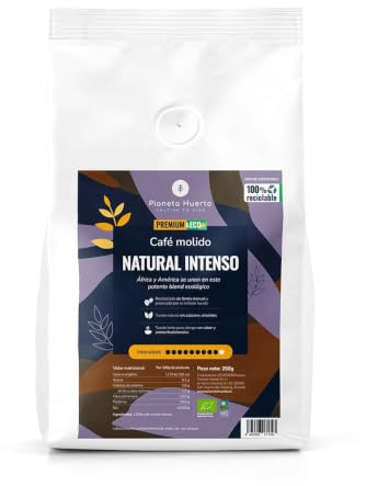 PLANETA HUERTO | Café Molido Eco Natural Intenso 250g - Aroma Potente y Cuerpo Completo