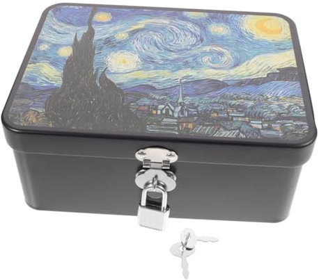 IMIKEYA Retro Metall Aufbewahrungsbox Weißblech Sternenhimmel Verschließbar Schmuck Und Dekoration
