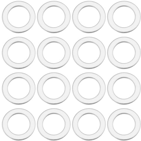 EMSea 30 Stück flache Unterlegscheiben 304 aus Edelstahl, runde Unterlegscheiben für Türscharniere, Dichtung zum Anheben von Türen, ausbalancierte Türschrauben, 10 x 16 x 1 mm, Silber