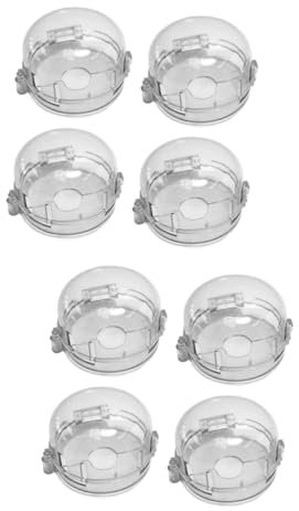 CRILSTYLEO 8 Stk Schalterabdeckung Tür Auslauf Alarm Liner herdschutzgitter für Herd Schutzabdeckung für Sicherheitsabdeckung für Gaskocher Gasschild-Schutzschloss Plastik Weiß