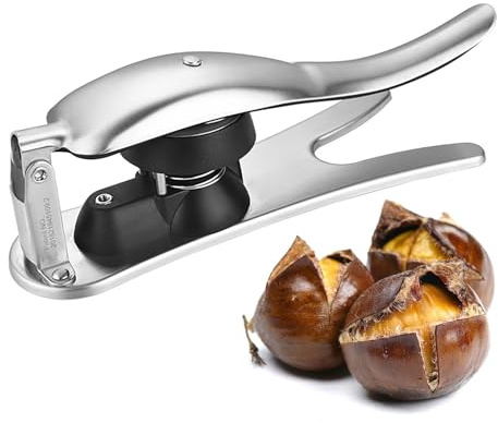 CHSEEO Clip de Castaña, 1 Pieza 304 Acero Inoxidable Castaña Rápido Abridor de Galletas, Diseño Ergonómico Portátil Cortador de Castañas Herramientas de Cocina