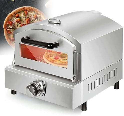 Four à Pizza Portable Et Au Gaz Avec ThermomèTre, Four à Pizza ExtéRieur à Gaz Et Au Feu En Acier Inoxydable, Four à Pizza Et à Nourriture Au Gaz Pour Le Camping, L'ArrièRe-Cour