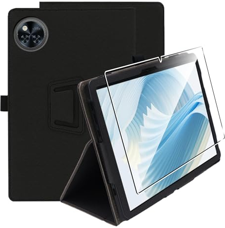 zZjoOoj Hülle Compatible with Doogee U11 /U11 Pro/TECLAST P50T/POPUX U11 11 Zoll Tablet Case,Tablet Protection Bundle with 1 Stück 9H Härte Anti-Kratzen Folie, Vertical Stand Function,Schwarz