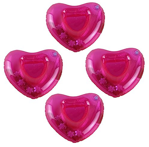 HEALSOPTHY 4pezzi Portabevande Gonfiabili Forma Di Cuore Per Feste Estive Galleggianti e Stabili Per Piscina Resistente e Facile Da Usare