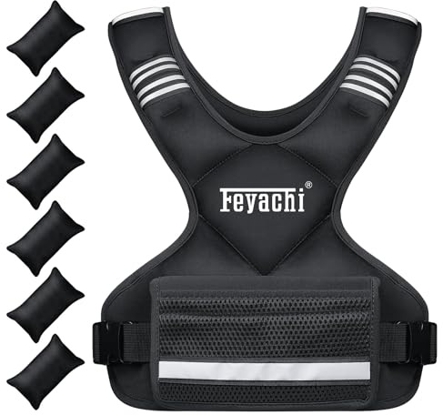 Feyachi Chaleco Lastrado, 5.4 kg Ajustable Chaleco de Peso, Chaleco de fitness para hombre y mujer, adecuado para el entrenamiento de fuerza