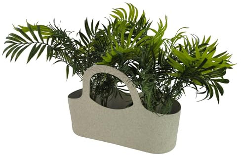 Tera Sac à Plantes aromatiques et Pots d'intérieur et extérieur – Jardinière de Balcon en polypropylène recyclé, résistant aux UV, poignées, 43 x 18 x 31 cm – Idéal pour Le Basilic, Le Persil (Blanc)
