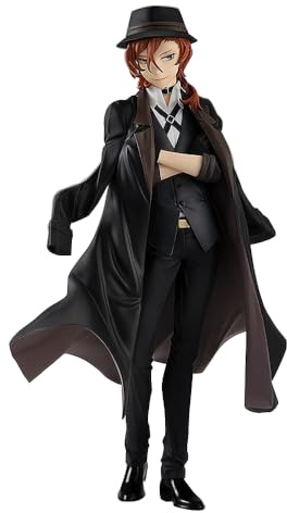 BSD Nakahara Chuuya Figur Anime Dazai Osamu Figuren Modell Nakajima Atsushi Action Figur Statue, Dazai Osamu Sculpture Anzug Uniform Standing Position Decoration Sammlerstücke Geschenk 18CM