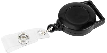 Enrouleur de badge rétractable avec clip – Porte-badge d'identification pour infirmières, travailleurs, école – Support élastique pour enseignants, étudiants