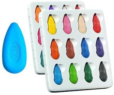 Ceeyoll 24 Pezzi Pastelli a Cera, Colori per Bambini 1 Anno, Realizzati in Cera Naturale, Non Facili da Rompere, Pastelli, Pastelli per la Pittura dei Bambini