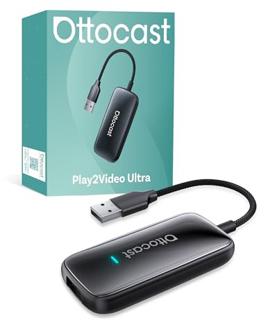 OTTOCAST 2026 Play2Video Ultra Magic AI Box Car Streaming Devices, Wireless CarPlay Android Auto Video Adapter 3 in 1 Built-in Netflix/YouTube Android 12 System