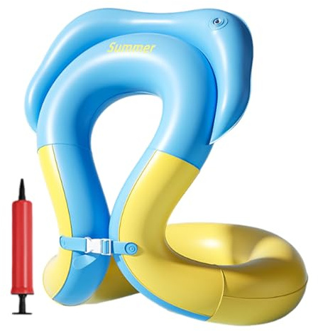 Entrenador de natación para niños, ayuda de natación para niños pequeños, manguitos de natación con cinturón de seguridad ajustable para niños de 3 a 15 años piscina