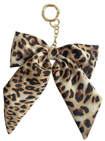 Vesavifaka Leopard Print Schleifen Schlüsselanhänger – Bag Charm für Damen Herren, Taschenanhänger für Auto, Geldbörse, Rucksack – Accessoire für den täglichen Gebrauch oder als Geschenk