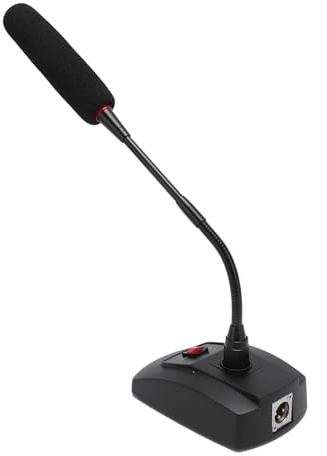 Asixxsix Microfono a Condensatore a Collo di Cigno, Microfoni da Tavolo Cardioidi Professionali con Connessione XLR per Riunioni, Videoconferenze, Lezioni in Streaming