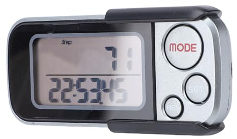 Luocute Podomètre 3D, Compteur de Pas Précis avec Grand écran LCD et Mémoire de 30 Jours, 2,95 X 1,26 X 0,39 Pouces pour Le Suivi de la Marche et de la Condition Physique avec Pince