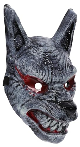 FIXOSHEE Masque Loup Cosplay Halloween Plastique Stable pour Fête Costumée Bal Masqué et Décoration Festive