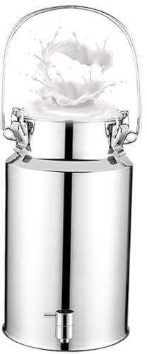 YLKJCE bidon INOX pour Huile d Olive 3/5/10/15 litres avec Robinet,bidon a Lait Ancien De Transport De Lait De Ferme Bidon De Baratte(Capacity,10 Liter)