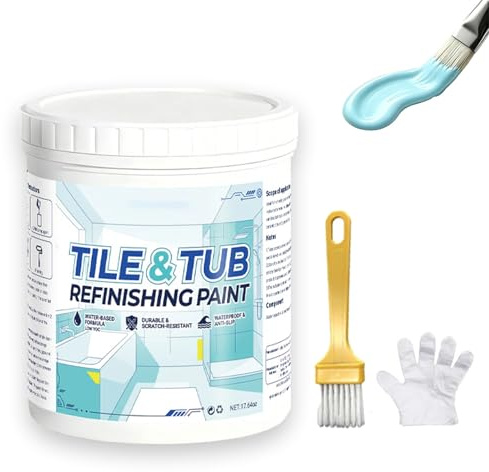 Kit Di Vernice Premium per Il Restauro Di Piastrelle E Vasche Da Bagno, Vernice a Base D'acqua per Il Restauro Di Piastrelle E Vasche Da Bagno - Asciugatura Rapida, Antiscivolo, Impermeabile (#G,300g)