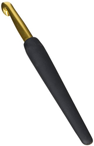 KnitPro - KnitPro Gold y Black (8.00mm) Softgrip Häkelnadel aus Aluminium - 1 Stück