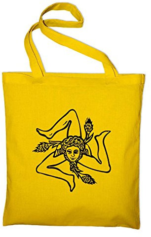 STYLETEX23 Sizilien Wappen Logo Jutebeutel Baumwolltasche, gelb