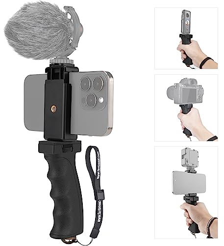Universel Ergonomique Hand Grip Stabilisateur Smartphone Perche a Selfie Support Telephone Poignée Portable Phone Holder Monopode pour Youtube Tiktok Video Compatible avec iPhone Sumsang Xiaomi Huawei