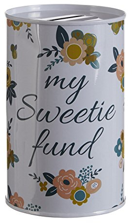 Premier Housewares 1411324 Alicia Money, Tin, White, 8 x 8 x 13 cm