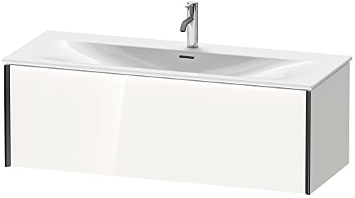 Duravit XViu 4036 Waschtischunterbau wandhängend, 1 Auszug, für Waschtisch Viu 234412, 1210x480 mm, Farbe (Front/Korpus): schwarz matt/weiß hgl. - XV40360B285