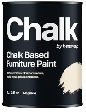 Chalk Based Furniture Paint, Magnolia 1L, Matt Finish Shabby Chic, Chalk Paint Furniture & Walls, Quick Dry & 1 Coat, Hemway