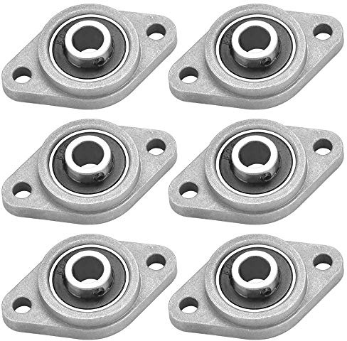 6 Stücke KFL08 Stehlager 8mm Flanschlager Selbstausrichtend Stehlager | Rhombische Flanschlager Horizontale Zinklegierung Kugellager Lagerblock, für 3D Drucker Innendurchmesser 8 mm Durchmesser
