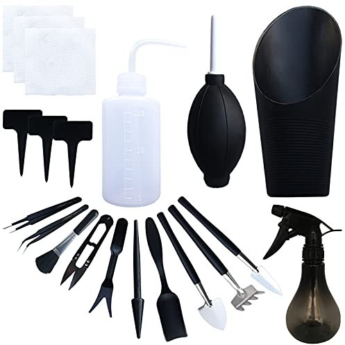 Anvin 20 Pieces Succulent Plants Tools Mini Garden Transplanting Tool Set for Fairy Garden Planting, Miniature Plant Care of Cactus, Houseplant, Bonsai Plants Tools Kit