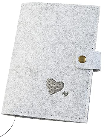 luxdag Mutterpasshülle mit Druckknopf aus Filz (Farbe & Stickerei wählbar) - Hülle für Mutterpass & Impfpass - Organizer - Geschenk für werdende Mütter…
