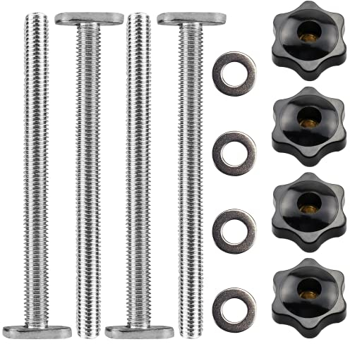 12 Stück T-Schiene Gleitmuttern M8 Nutensteine T-Nut Muttern Kit mit T-Schraube und Klemmknopf M8 Kunststoffgriff für Holzbearbeitung Werkzeug