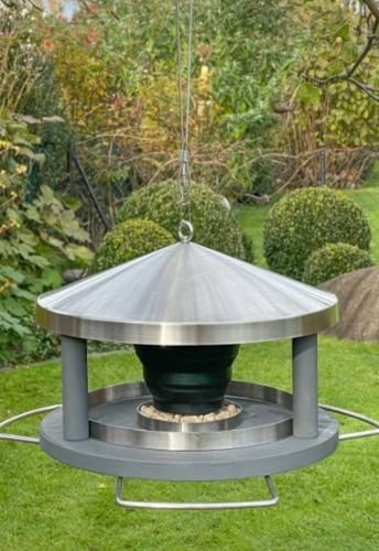 LicusDesign Vogelhaus zum Aufhängen wetterfest aus Edelstahl - Vogelfutterhaus - Futterhaus für Vögel hängend, Vogel Futterhaus modern - Vogelhäuschen, Vogelfutterspender Vogelfutterstation