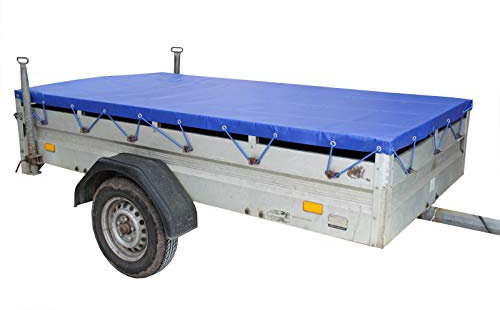 Anhänger Flachplane Blau incl. 2 oder 3 Bügel (Flachplane 2575x1345x100 mm & 2 Alu-Bügel)
