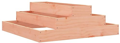 vidaXL Brown Wooden Planter Box - Stair-Step Design - Square Shape - Perfect for Indoors or Outdoors - 80 cm x 80 cm x 27 cm