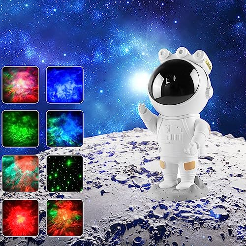 Gainwin Galaxy Projector Astronaut Star Projector Starry Night Light with Nebula, Timer and Remote Control Bedroom Decor Aesthetics and Ceiling Projector, Christmas, Birthday Gifts,White