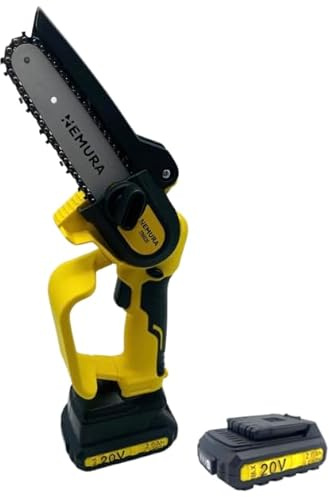 Nemura Mini Tronçonneuse Sans Fil 20V – 2 Batteries Portables 2 Ah Li-ion - Coupe de 12,5cm avec Graissage Semi-Automatique - Changement de la chaîne facile et sans outils - Marque Française