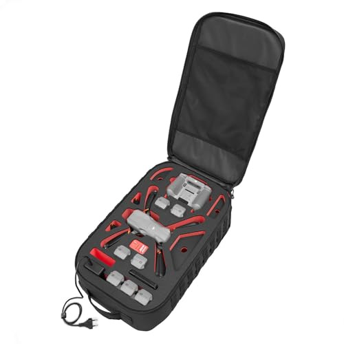 TOMcase Zaino XL Ready To Fly per DJI Air 3S Fly More Combo, DJI RC 2 o Controller Standard e Molti Accessori + Funzione Carica batterie nell'inserto