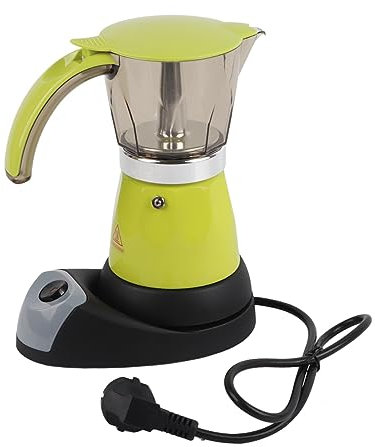 ANKROYU Moka Elettrica da Cucina 300ml/6 Tazze 480W, Caffettiera Elettrica Staccabile, Caffettiera da Piano Cottura, Caffettiera in Lega di Alluminio Per Uso Domestico in Caffetteria(B)