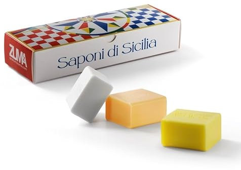 Profumi Zuma - Saponette Profumate al Gelsomino, Limone e Zagara in Confezione da 125g x 3 - Saponette Naturali Vegetali Delicate Fragranze di Sicilia per Corpo, Mani e Viso