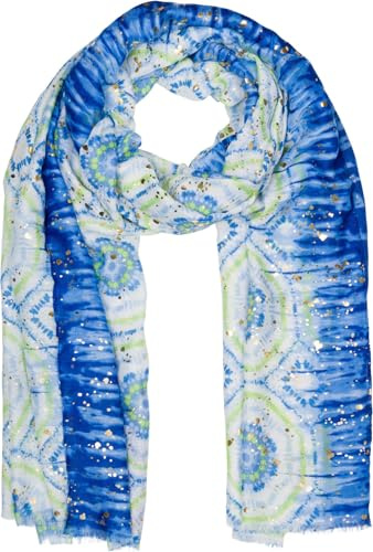 styleBREAKER Damen Schal Mandala Boho Muster Metallic | 182x87 cm Maß, weiches leichtes Tuch für Frühling und Sommer, kurze Abschlüsse, vielseitig als große Stola drapierbar.