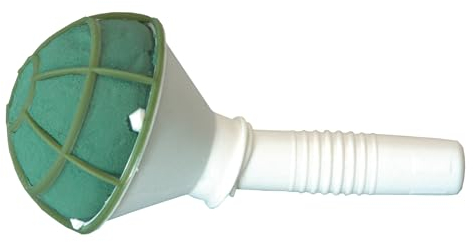 Nass Steckschaum Straußhalter 8x18cm - gekippt & gerade verstellbarer Kopf - Bouquethalter für Hochzeitsstrauß & Wasserfallstrauß - Frischblumen Steckschwamm Brautstraußhalter geschlossen unten