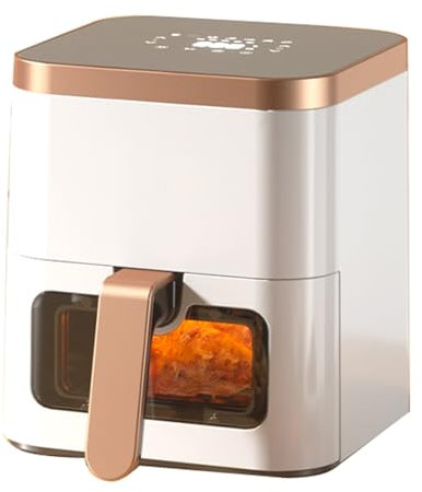 Large-capacity Visual Air Fryer Household Intelligent Multi-functional Oil-free Energy-saving And Time-saving Large-capacity French Fries Electric Oven(White,5.5L)