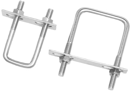 U-Bolzen, Vierkantklemme aus Edelstahl 304, rechtwinklige U-Bolzen-Vierkantrohrklemme, Hardware-Zubehör M6 M8, 5 Stück (Größe: M8 25 x 100 mm)(M6 30x50mm)